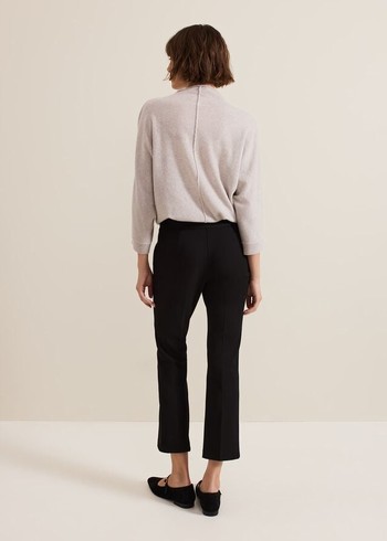 Phase Eight Carly Crop Twill Trousers Black Canada | VXYPQH-754